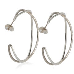 Tiffany & Co. Sterling Silver  Paloma Picasso Crossover Hoop Earrings