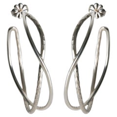 Tiffany & Co. Sterling Silver  Paloma Picasso Crossover Hoop Earrings