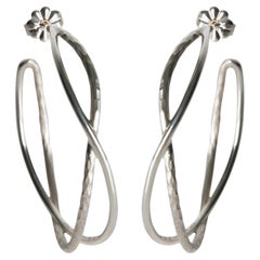 Tiffany & Co. Sterling Silver  Paloma Picasso Crossover Hoop Earrings