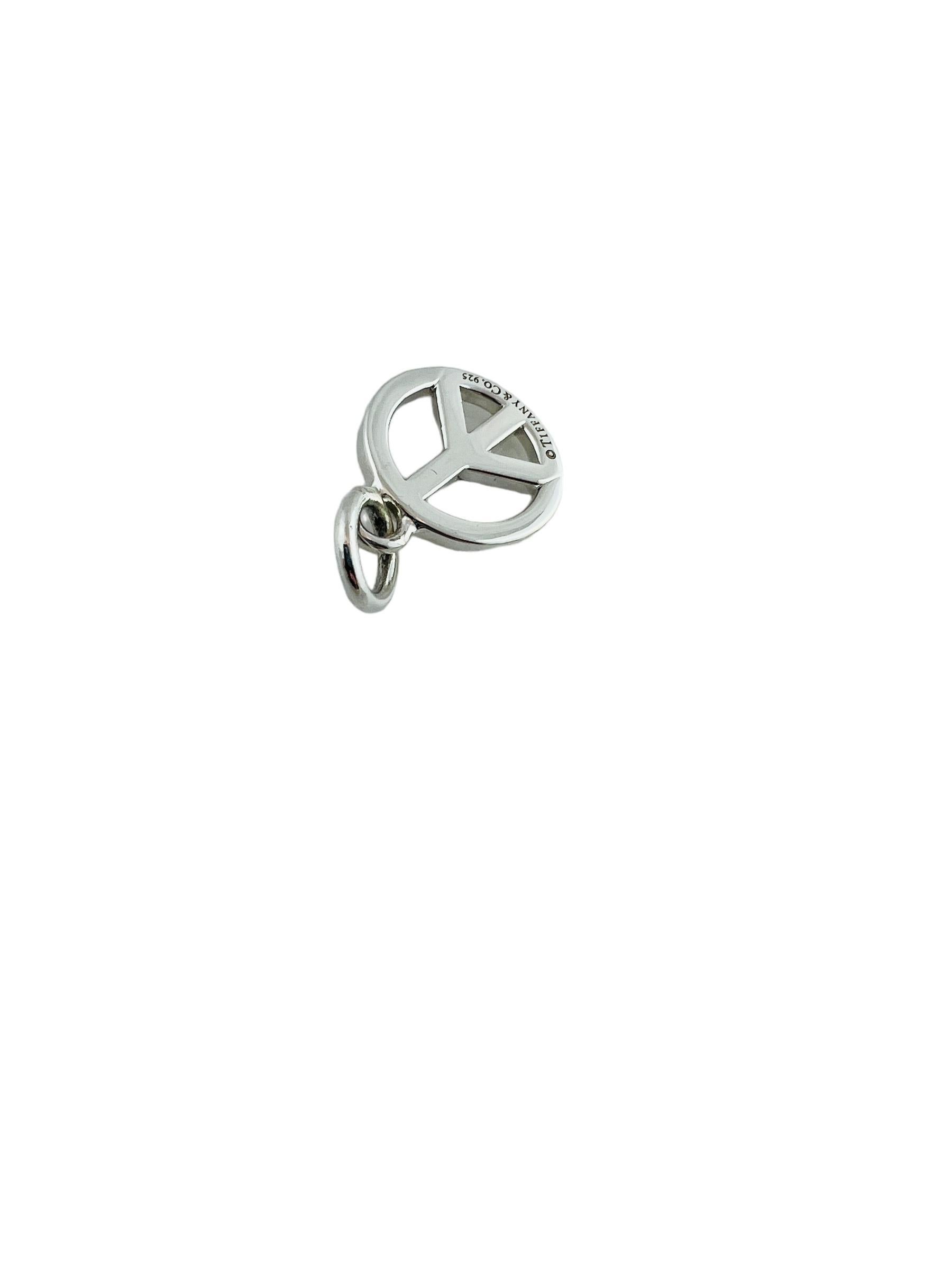 Tiffany & Co. Sterling Silver Peace Sign Pendant #15448 3