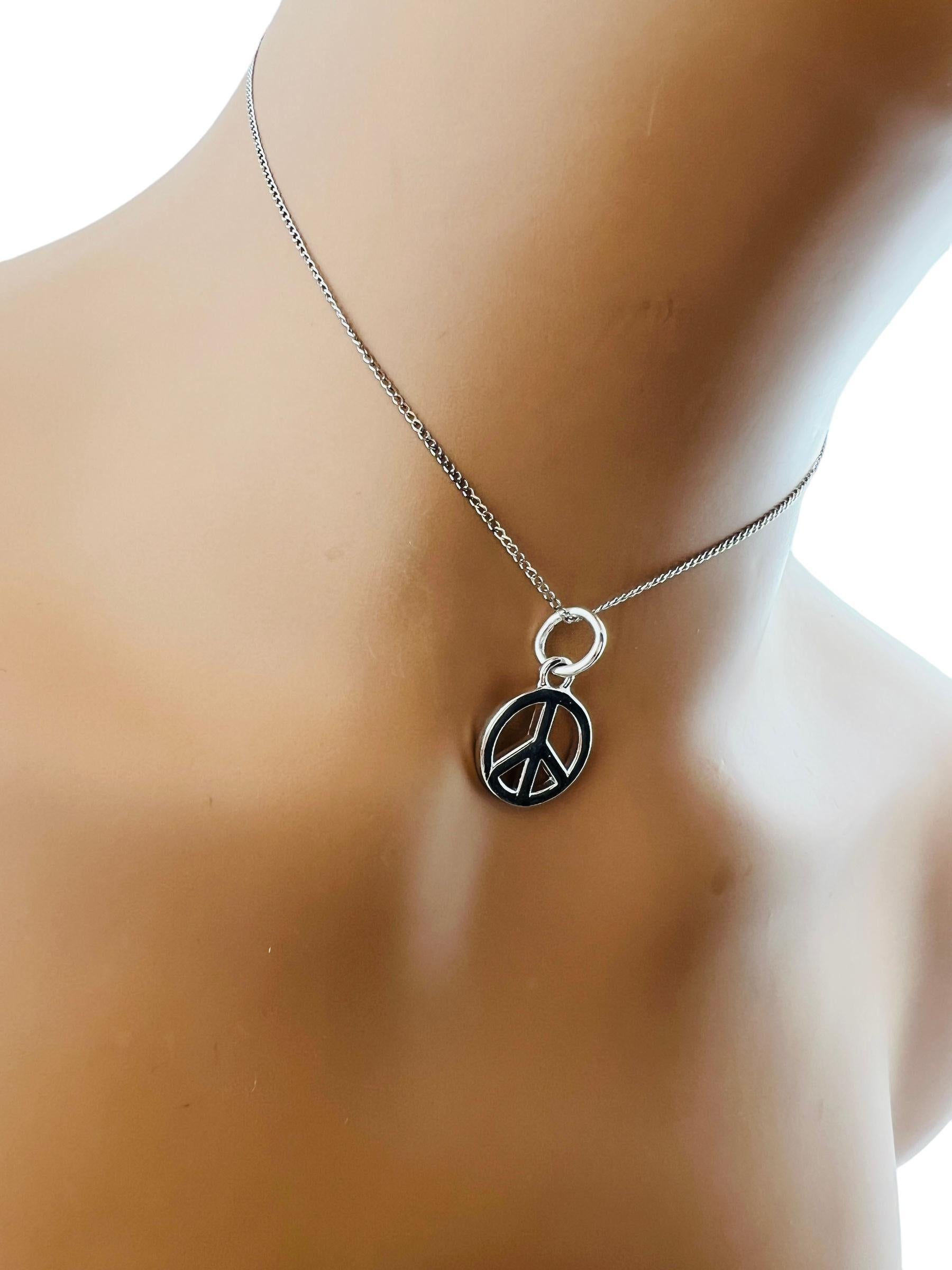 Tiffany & Co. Sterling Silver Peace Sign Pendant #15448 4