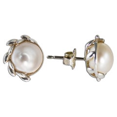 Tiffany & Co. Sterling Silver Pearl Earrings 4.1g