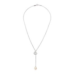 Tiffany & Co. Sterling Silver Pearl Elsa Peretti Open Heart Pendant
