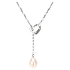 Tiffany & Co. Sterling Silver Pearl Elsa Peretti Open Heart Pendant