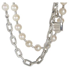 Tiffany & Co. Sterling Silver Pearl HardWear Wrap Necklace