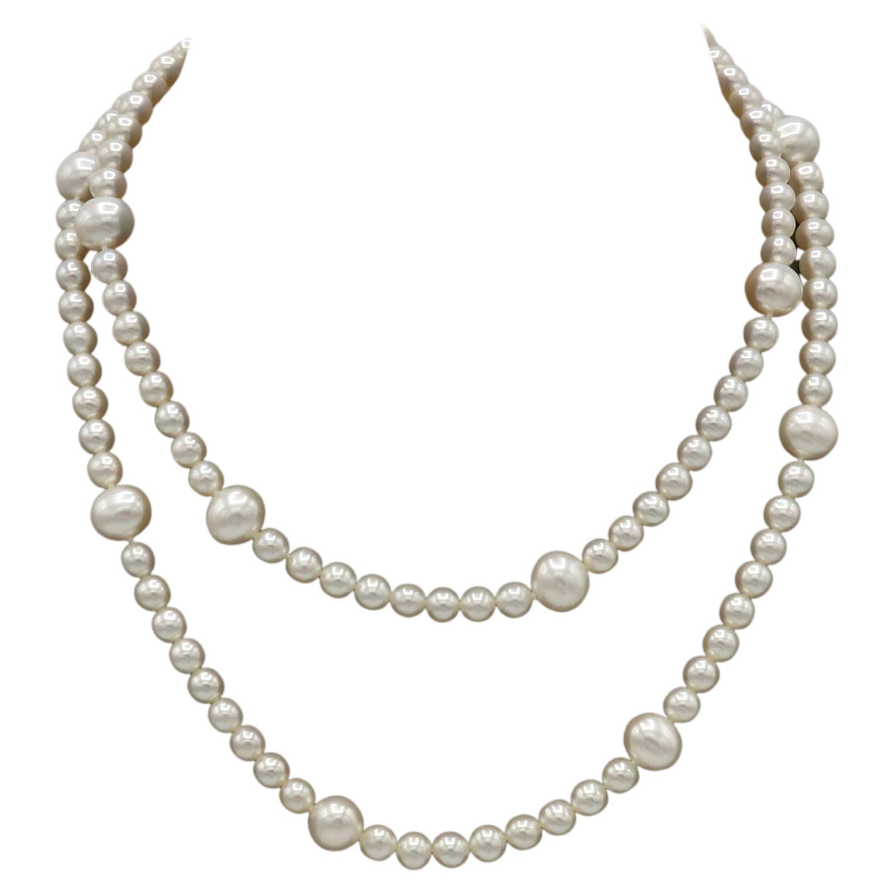Tiffany & Co. Sterling Silver Pearl Necklace  For Sale