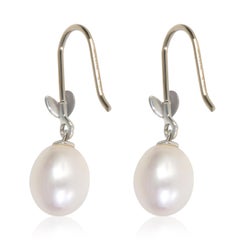 Tiffany & Co. Sterling Silver Pearl Paloma Picasso Olive Leaf Earrings