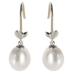 Tiffany & Co. Sterling Silver Pearl Paloma Picasso Olive Leaf Earrings