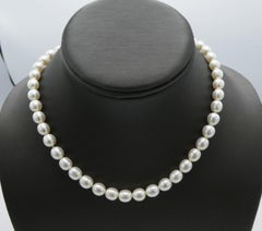 Tiffany & Co Sterling Silver Pearl Strand Toggle Clasp Chain Necklace