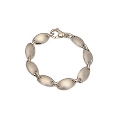 Tiffany & Co. Sterling Silver Pebble Oval Link Bracelet w/Pouch and Box