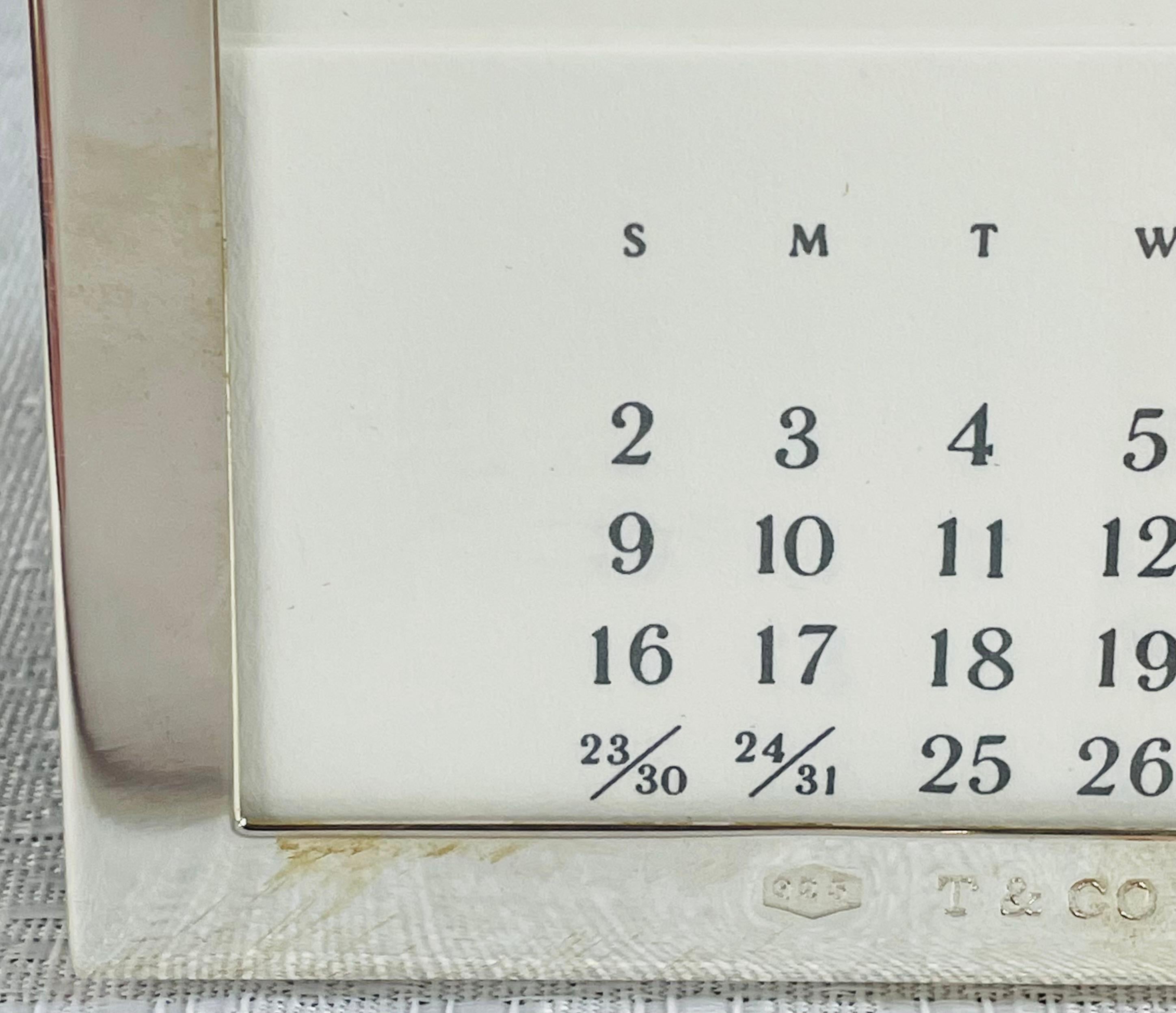 Tiffany & Co. Sterling Silver Perpetual Desk Calendar In Good Condition In Plainview, NY