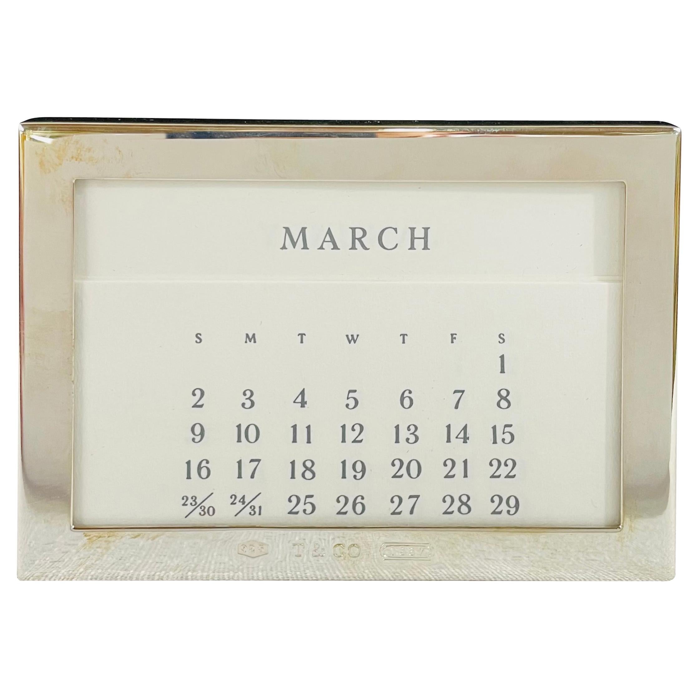 Tiffany & Co. Sterling Silver Perpetual Desk Calendar