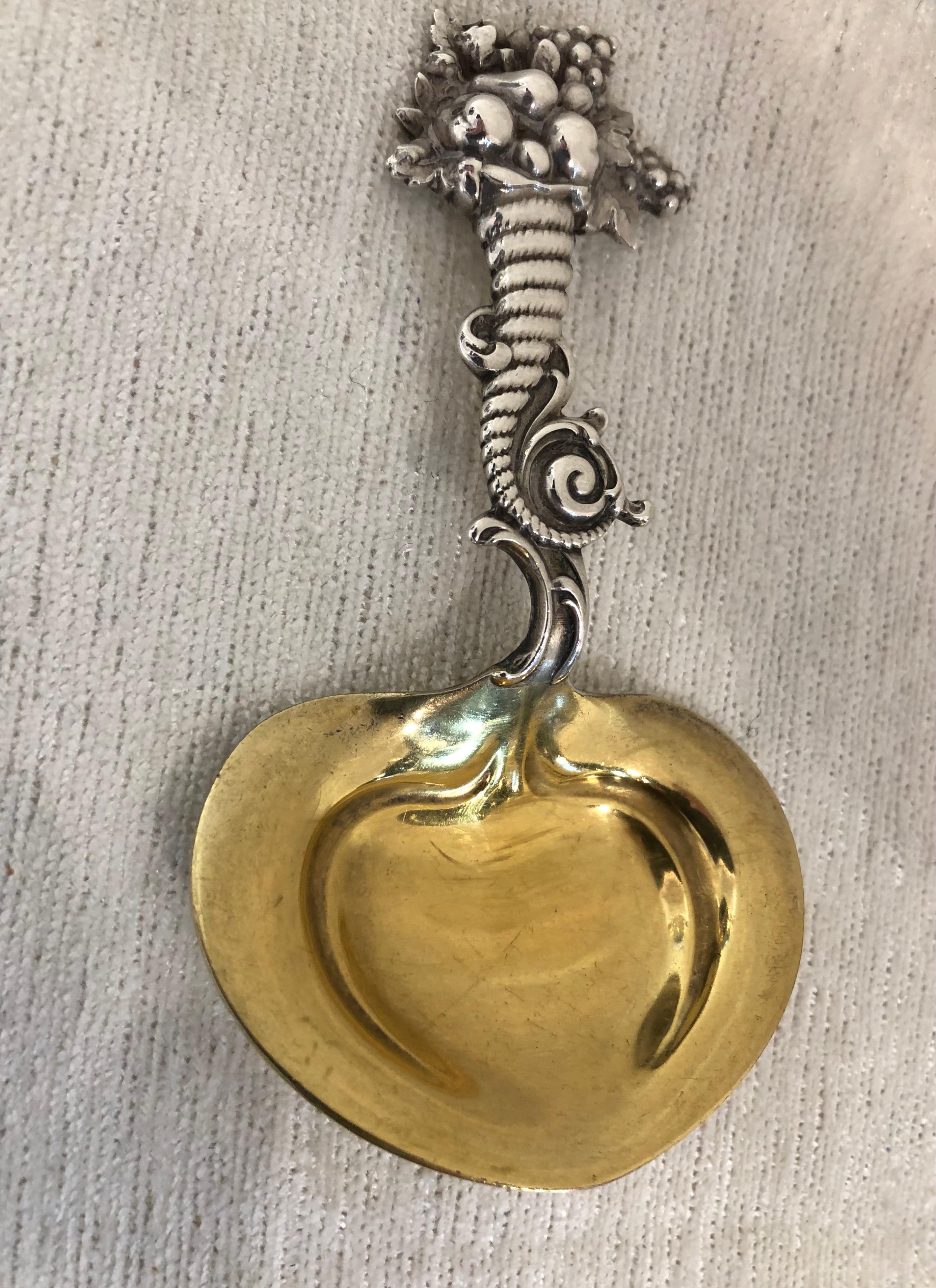 Tiffany & Co Sterling Silver Petite Heart Shaped Cornucopia Berry / Jam For Sale 2