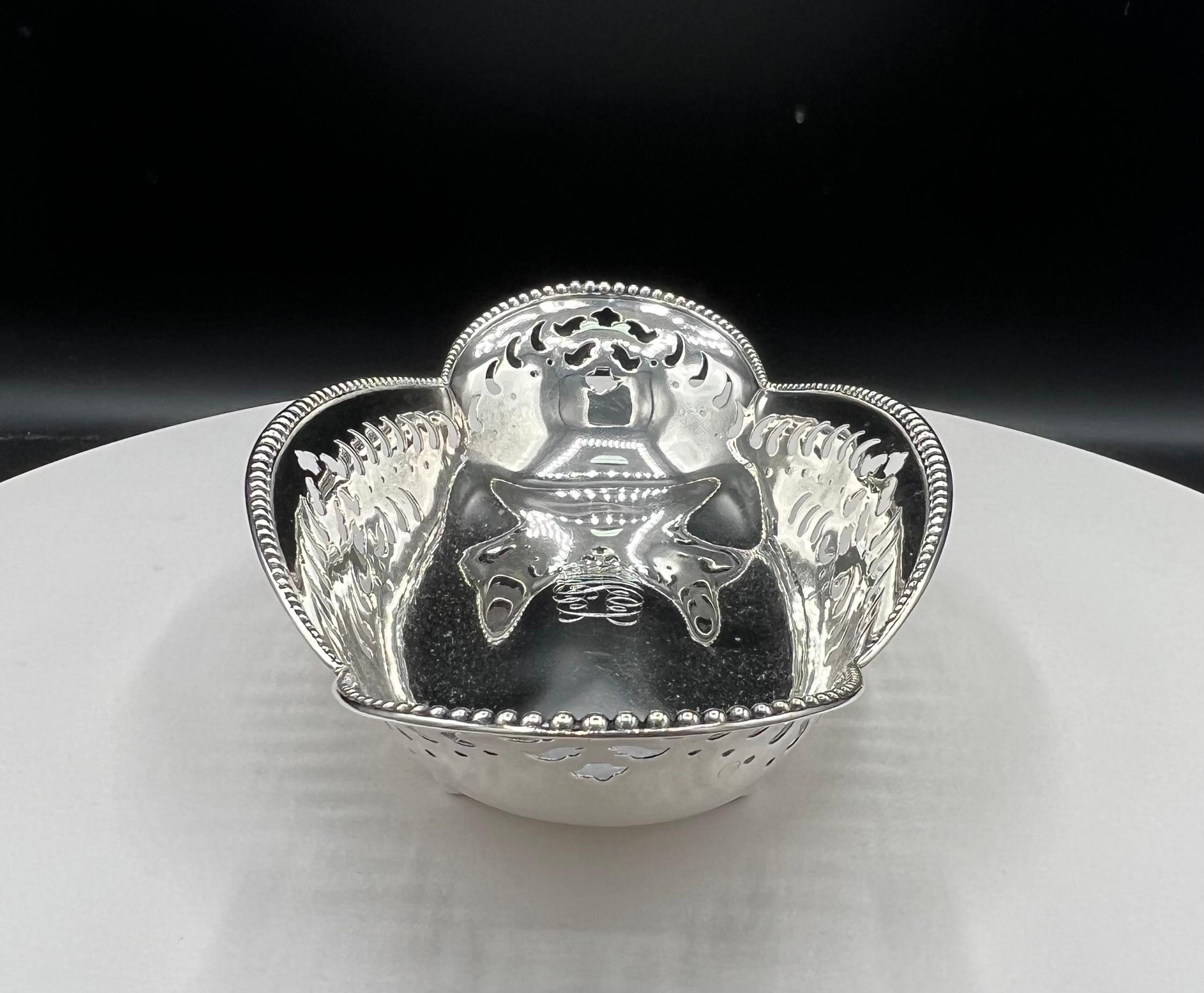 American Classical Tiffany & Co., Sterling Silver pierced Condiment Dish For Sale