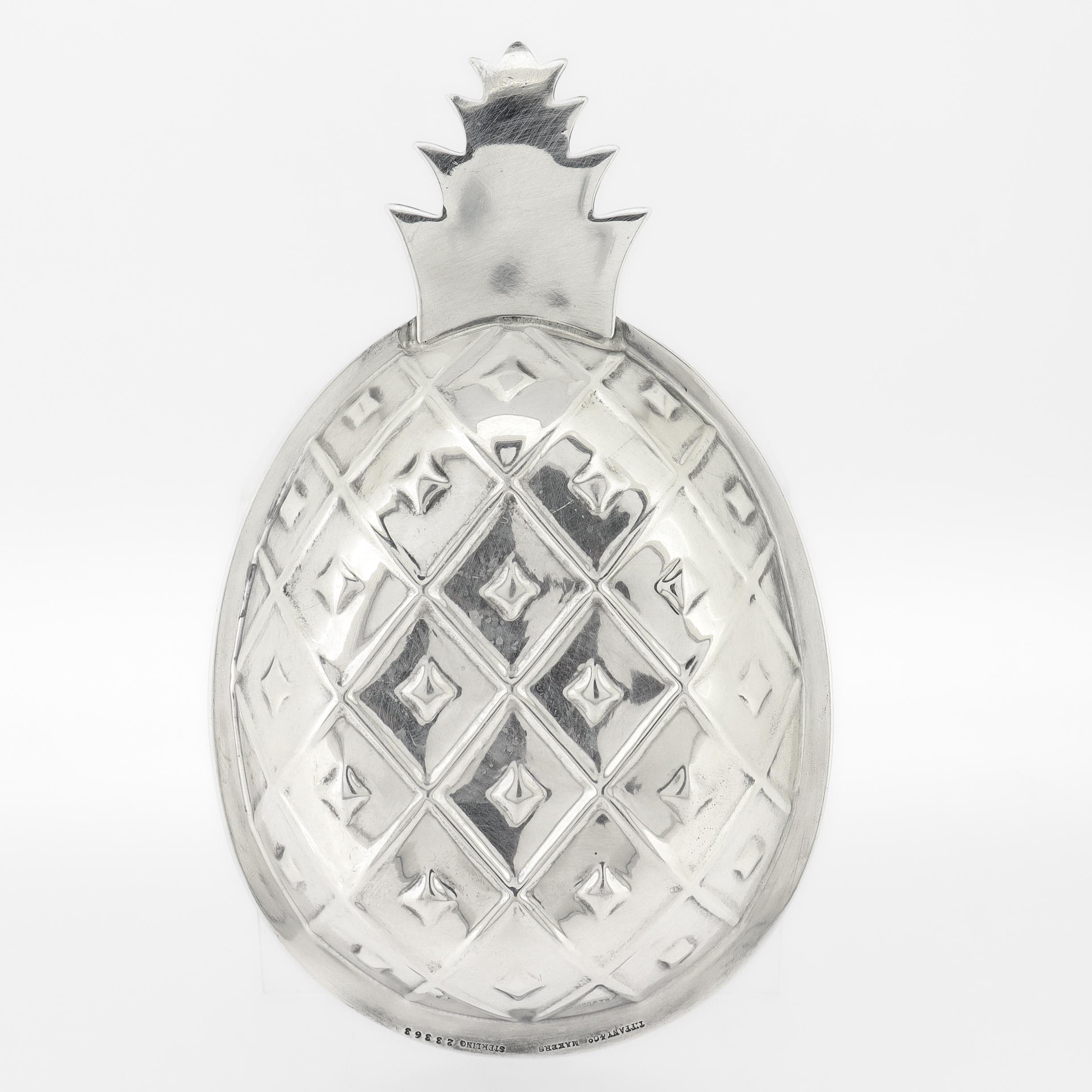 Tiffany & Co. Sterling Silber Ananas Candy / Bonbon Dish oder Vide Poche im Angebot 6