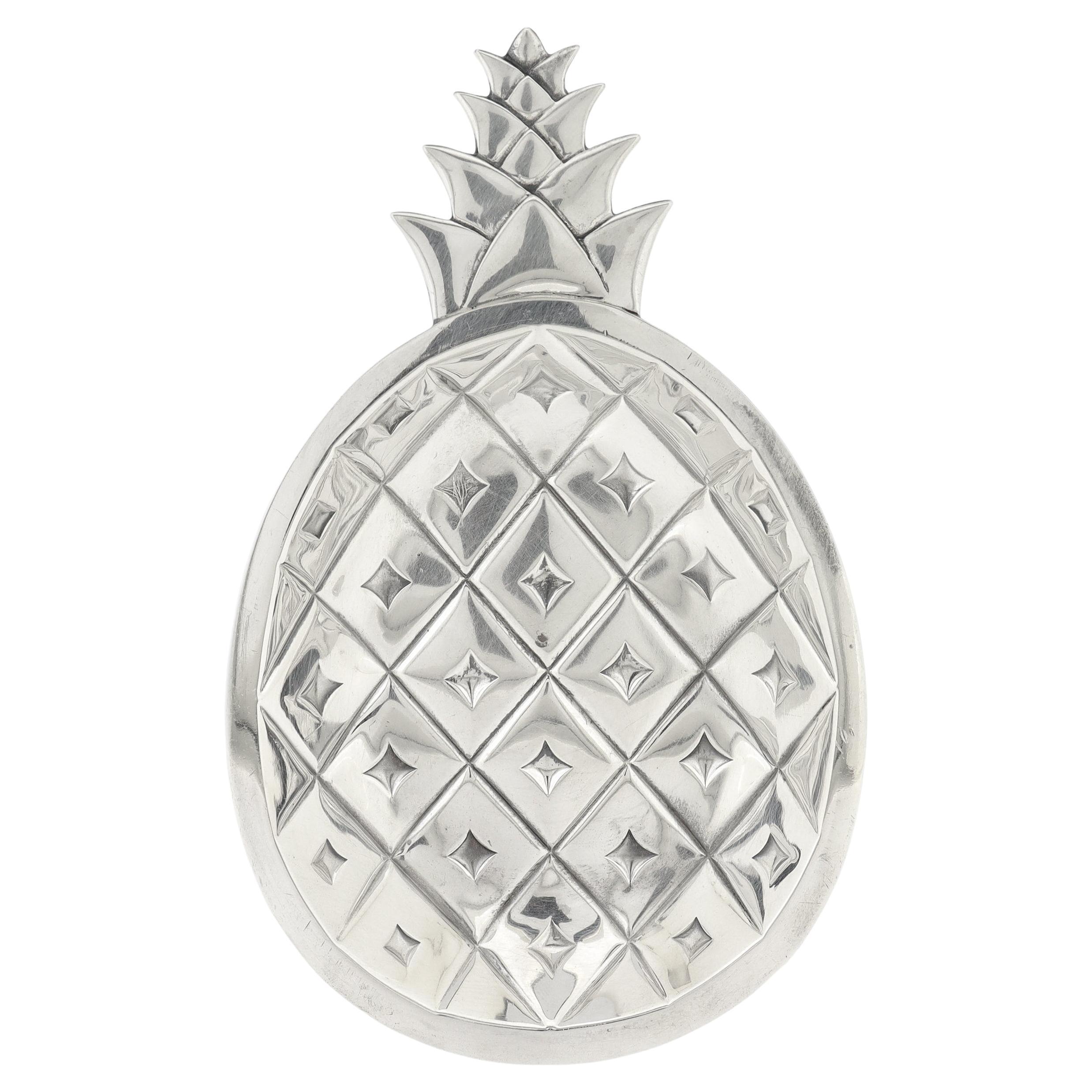 Tiffany & Co. Sterling Silber Ananas Candy / Bonbon Dish oder Vide Poche im Angebot