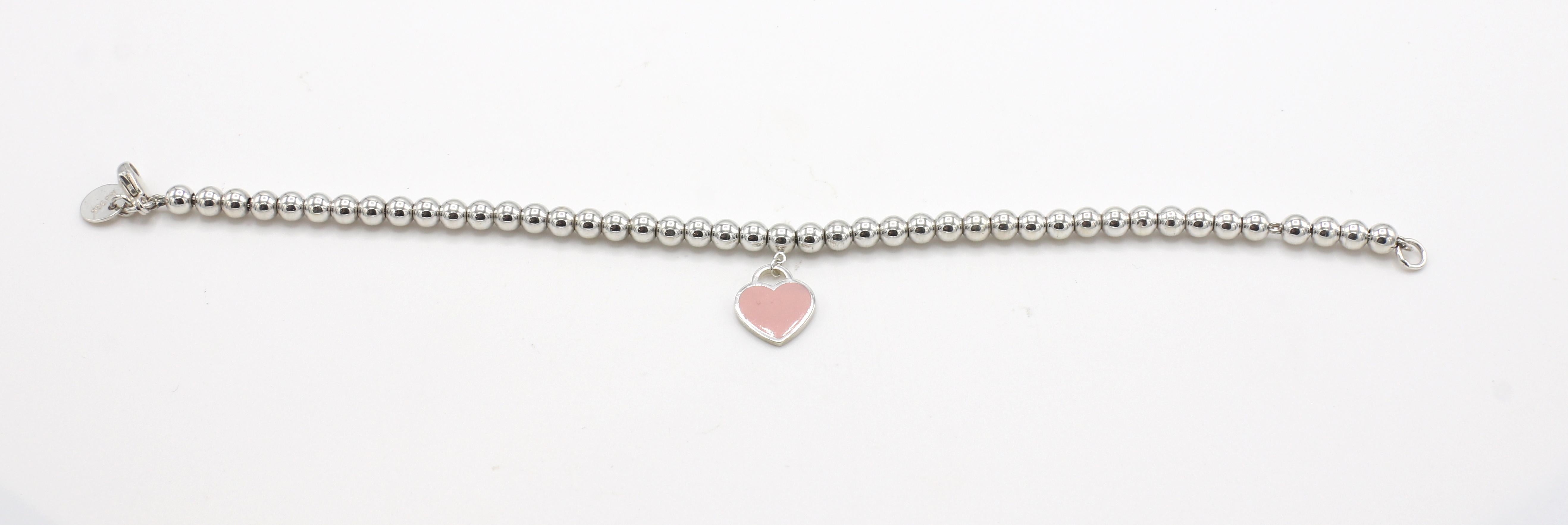 tiffany pink heart bracelet