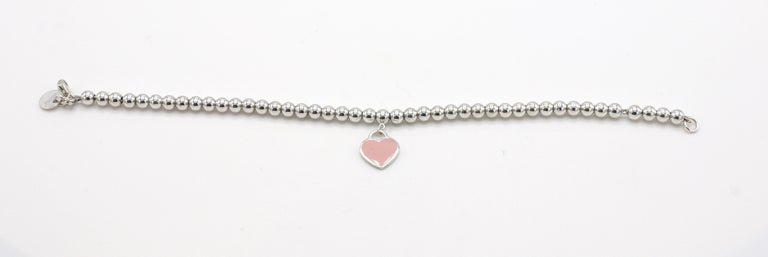 Tiffany and Sterling Silver Pink Heart Return to Tiffany Tag