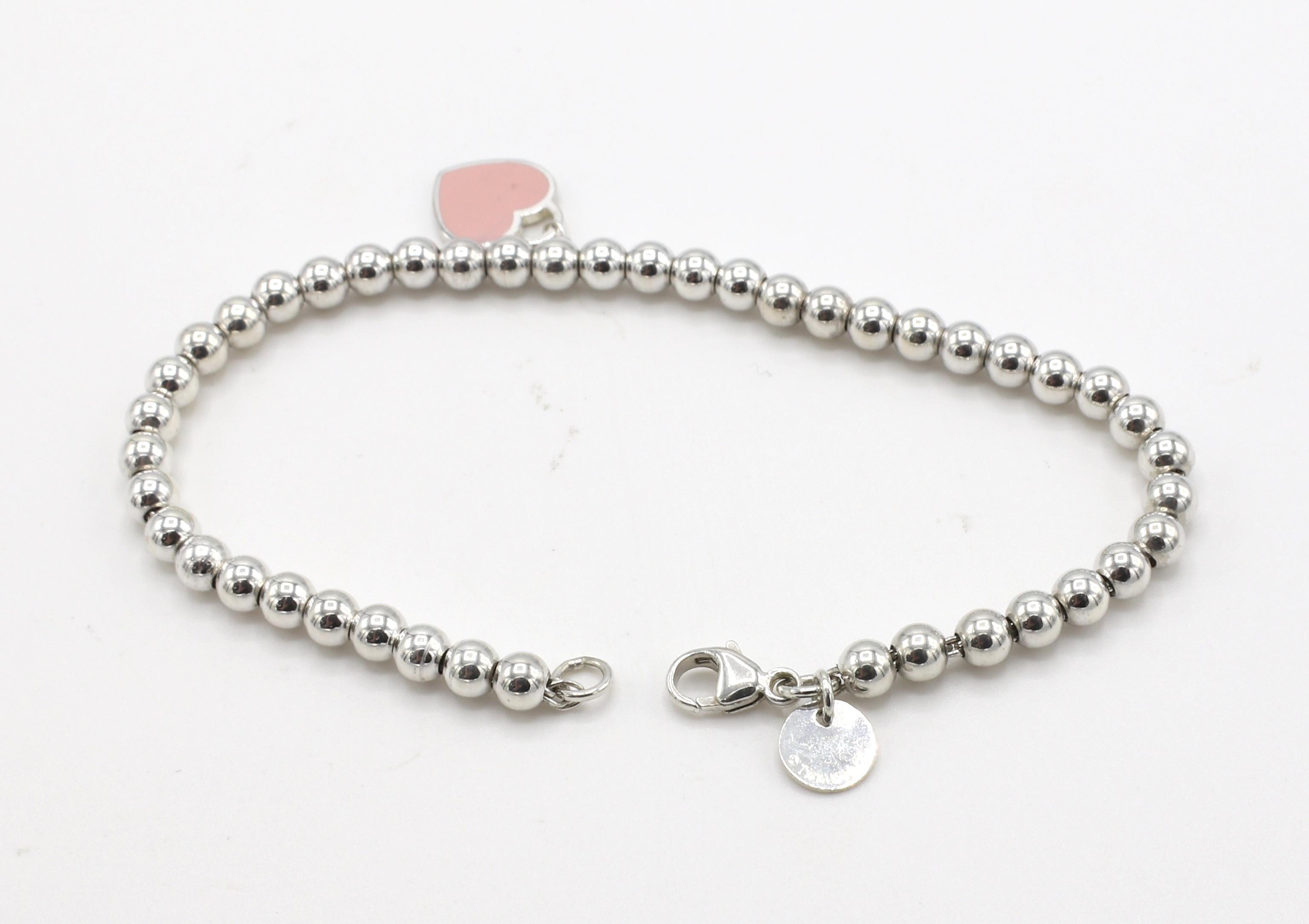 pink heart tiffany bracelet