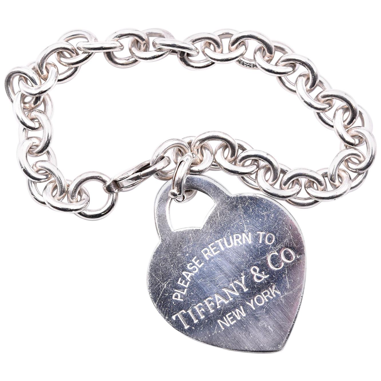 tiffany sterling silver heart bracelet