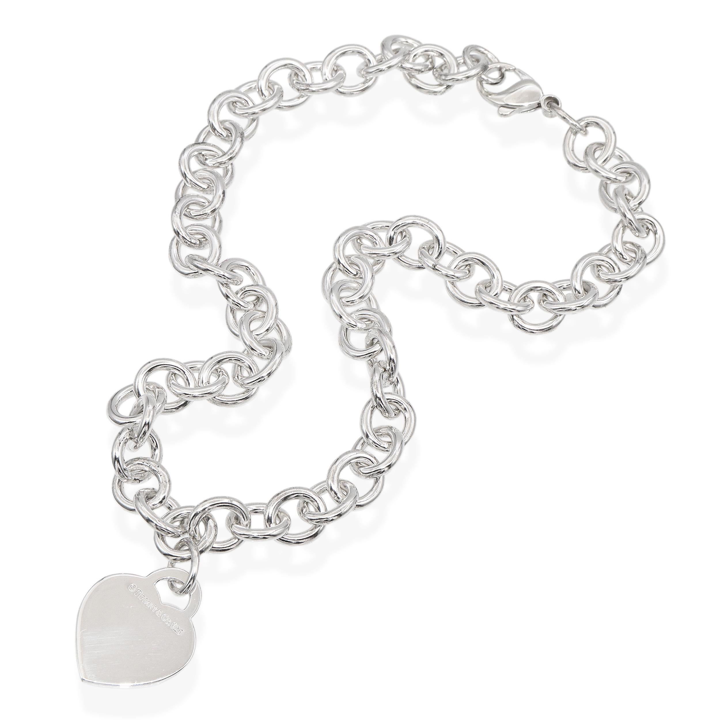 Tiffany & Co. Collana con etichetta a forma di cuore in argento Sterling Please Return to Tiffany in vendita 1