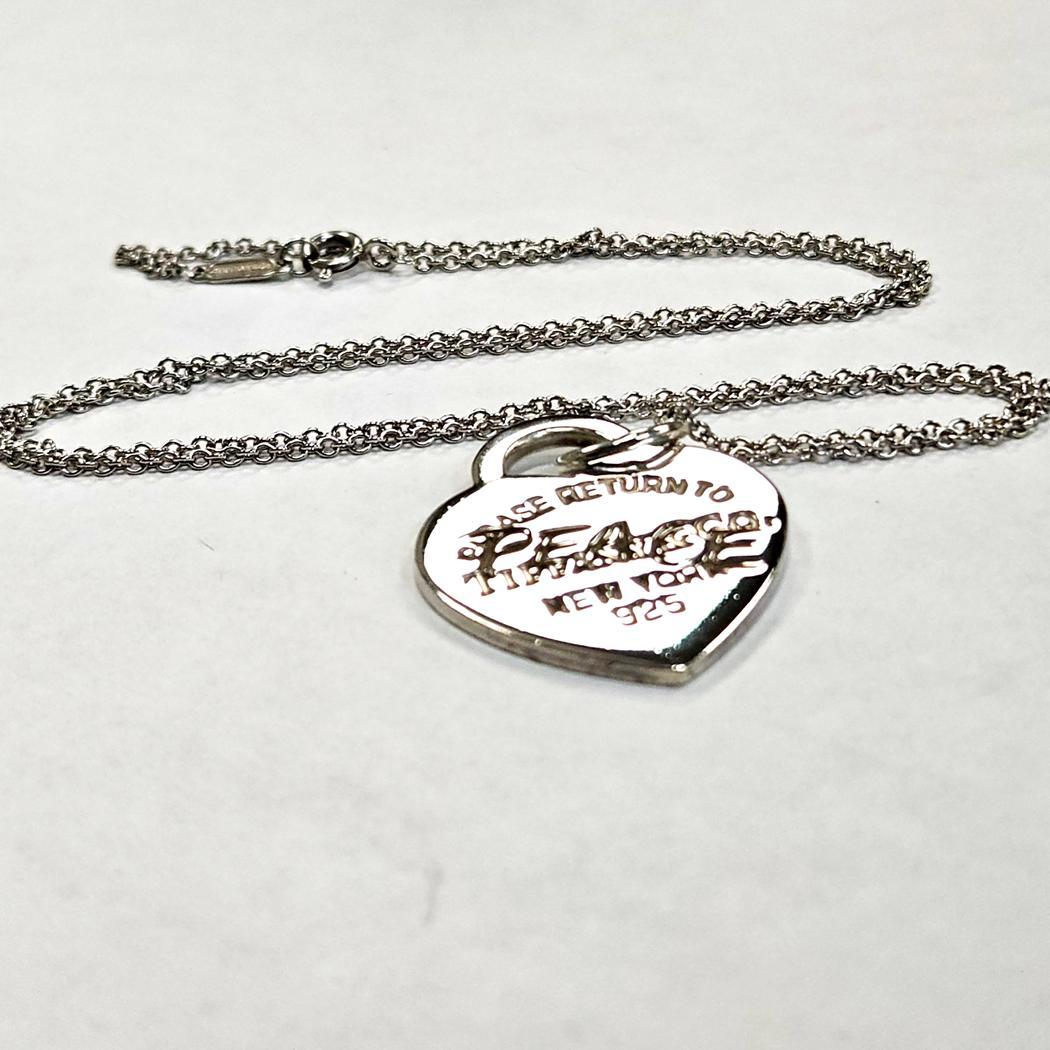 da uomo o donna Tiffany & Co. Ciondolo a forma di cuore in argento 925 