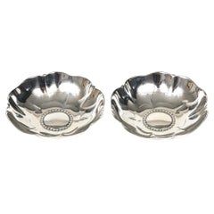 Tiffany & Co. Sterling Silver Poppy Flower Nut Dish Pair