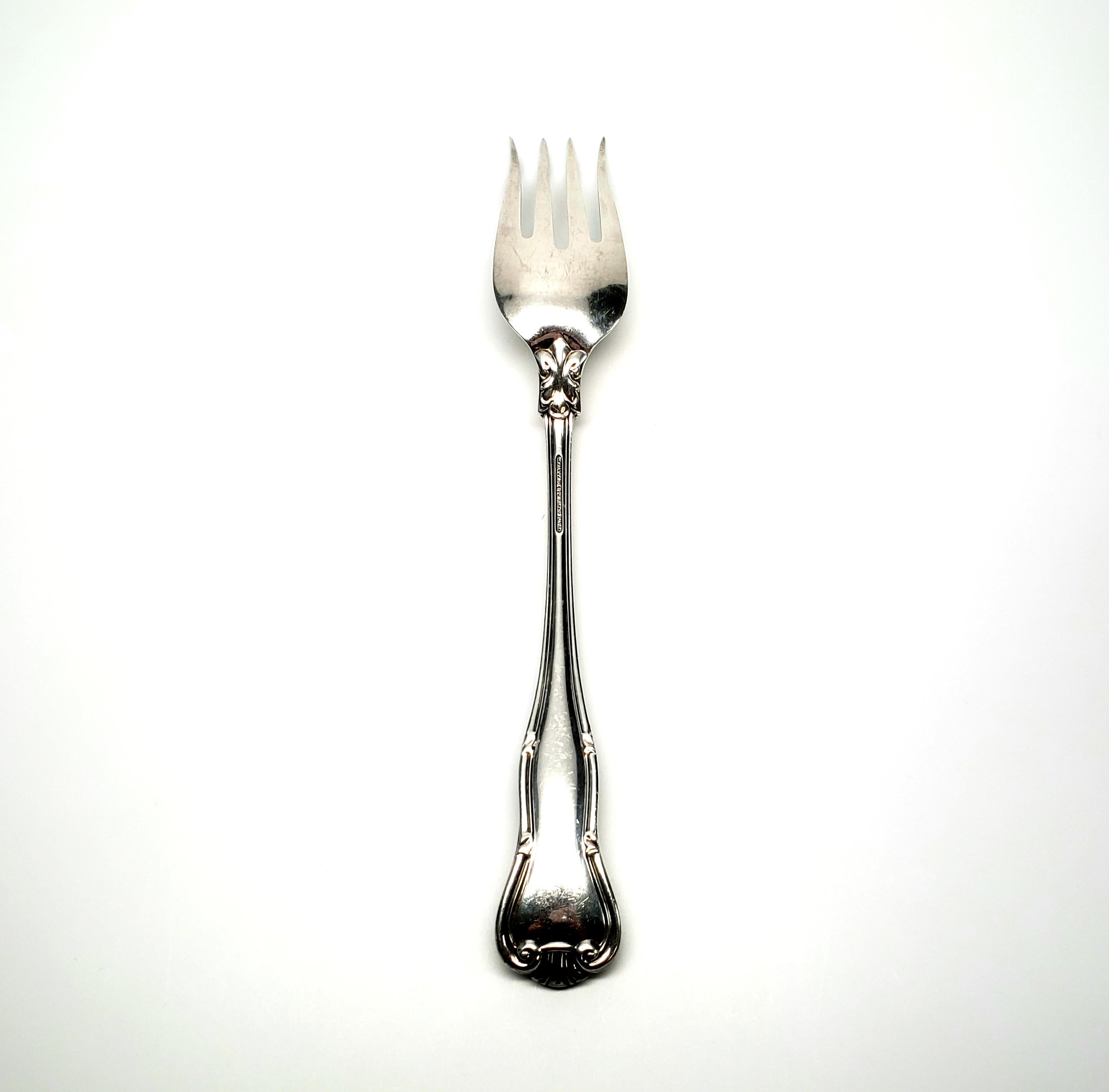 Tiffany & Co. Sterling Silver Provence Medium Cold Meat Serving Fork In Good Condition In Washington Depot, CT