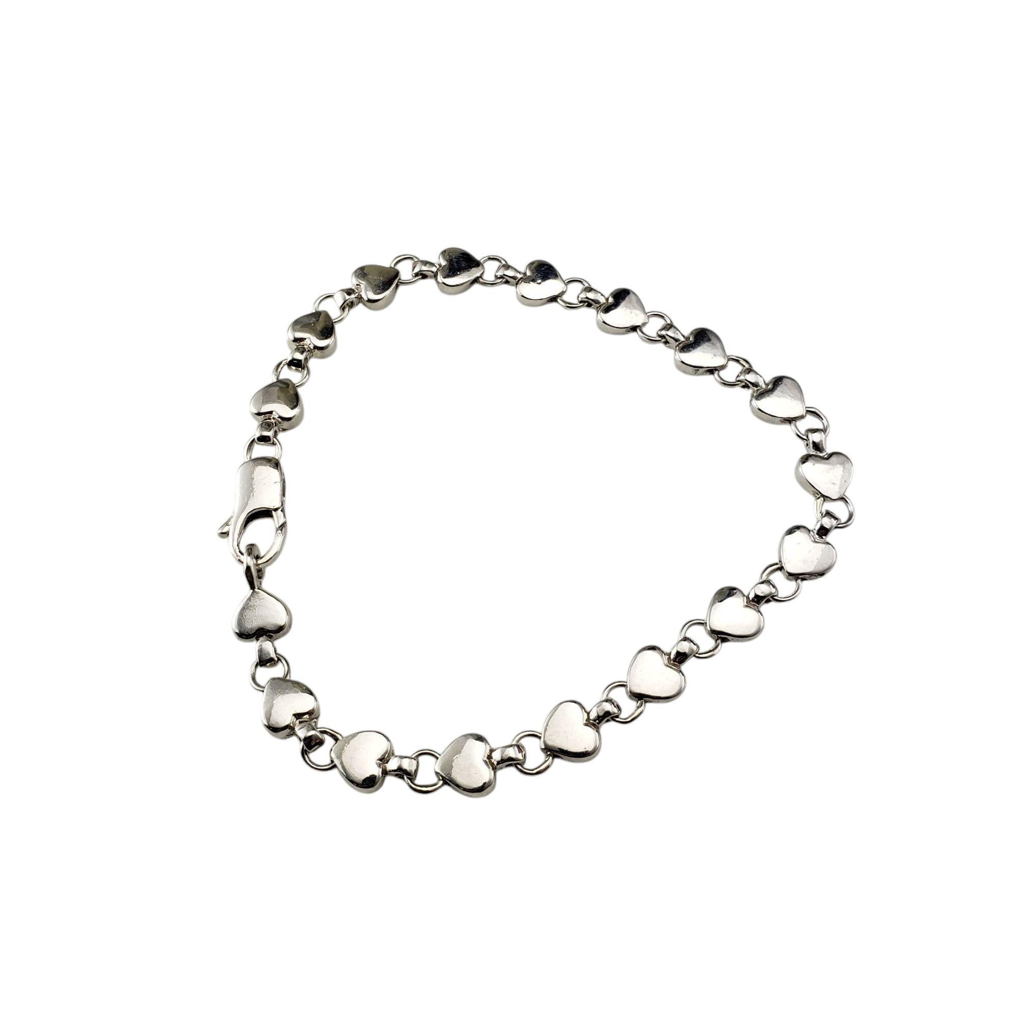 Tiffany & Co. Sterling Silver Puff Heart Link Bracelet #21177 In Good Condition In Washington Depot, CT