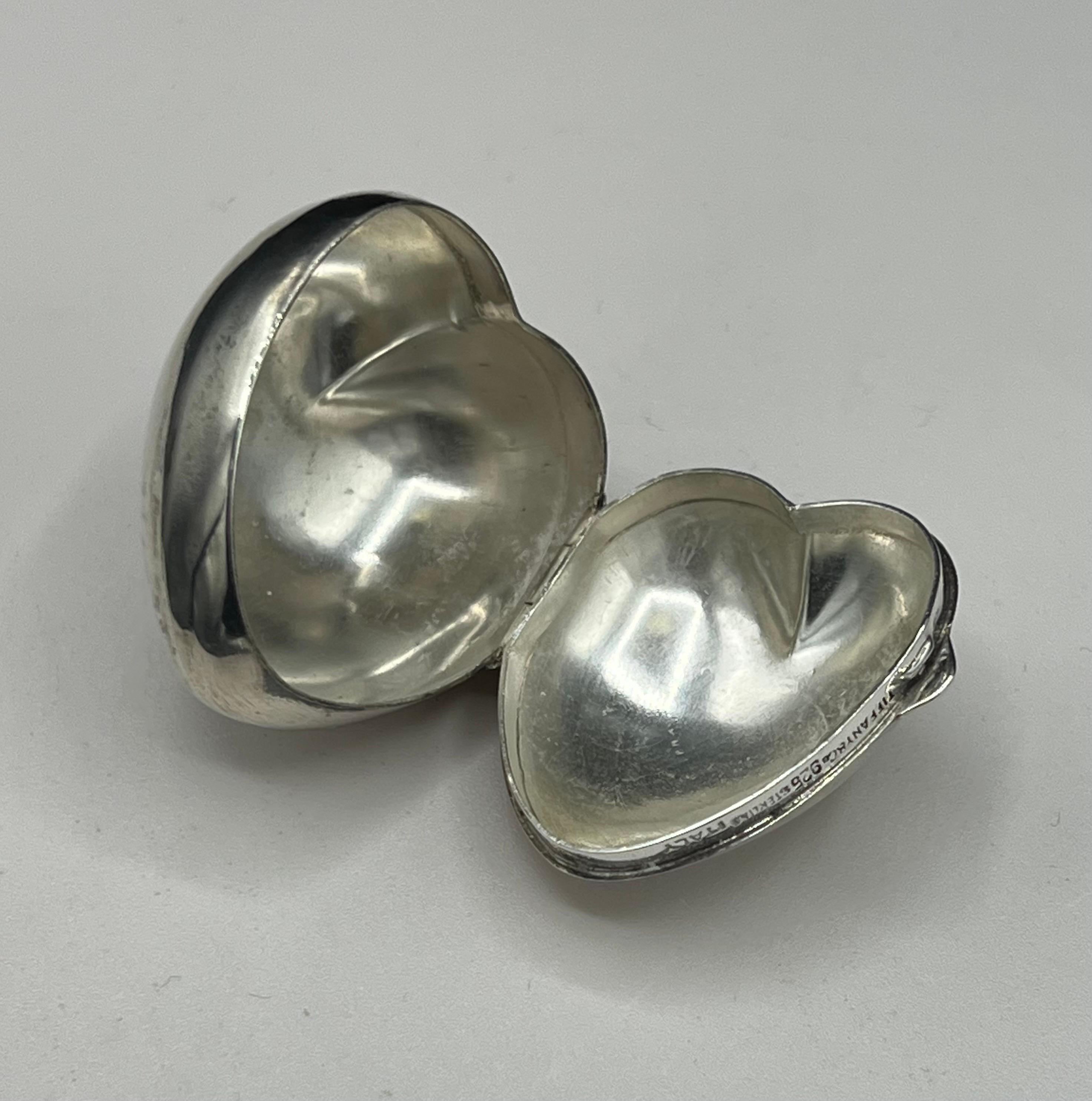 Tiffany & Co. Sterling Silver Puffed Heart Pill Box 10