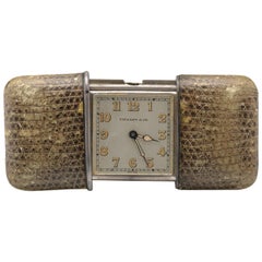 Tiffany & Co Sterling Silver, Python Purse Clock