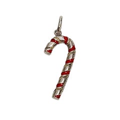 Tiffany & Co Sterling Silber rot Emaille Zuckerstange Charm Anhänger