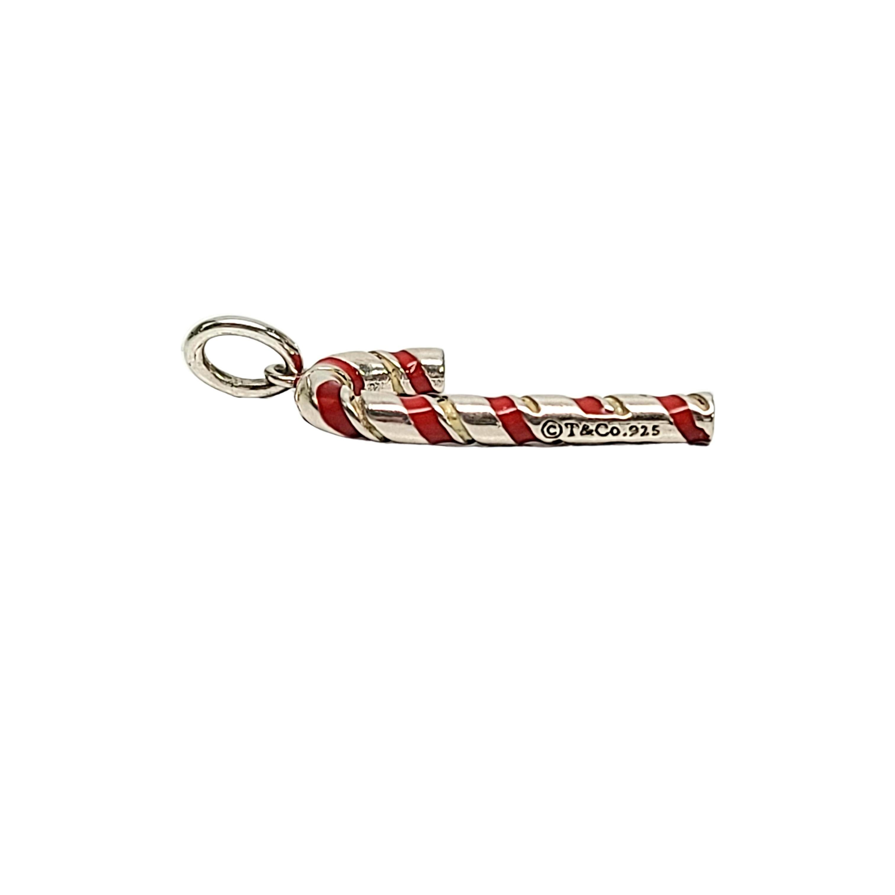 Tiffany & Co Sterling Silber rot Emaille Zuckerstange Charm Anhänger im Zustand „Gut“ in Washington Depot, CT