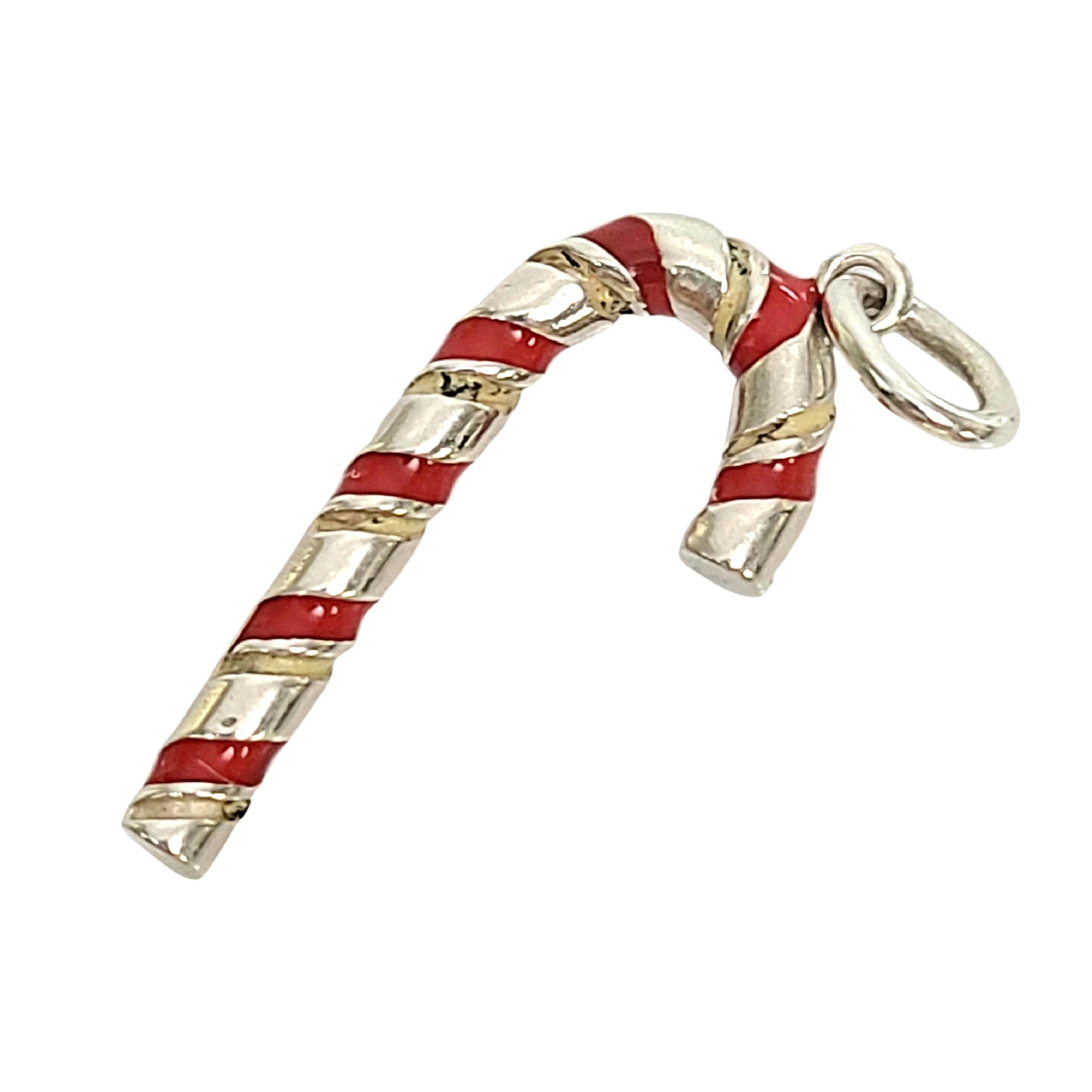 Tiffany & Co Sterling Silber rot Emaille Zuckerstange Charm Anhänger Damen