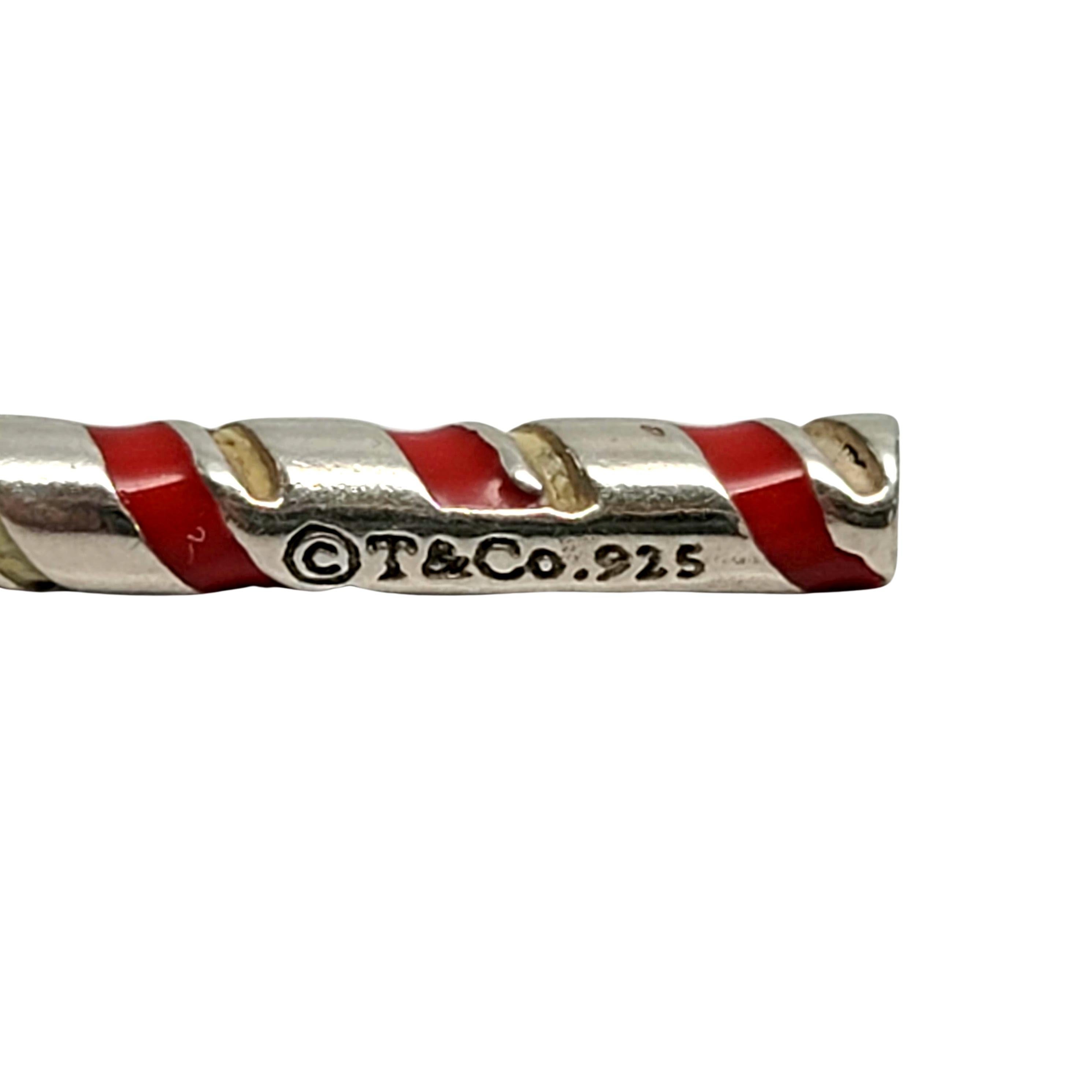 Tiffany & Co Sterling Silber rot Emaille Zuckerstange Charm Anhänger 1