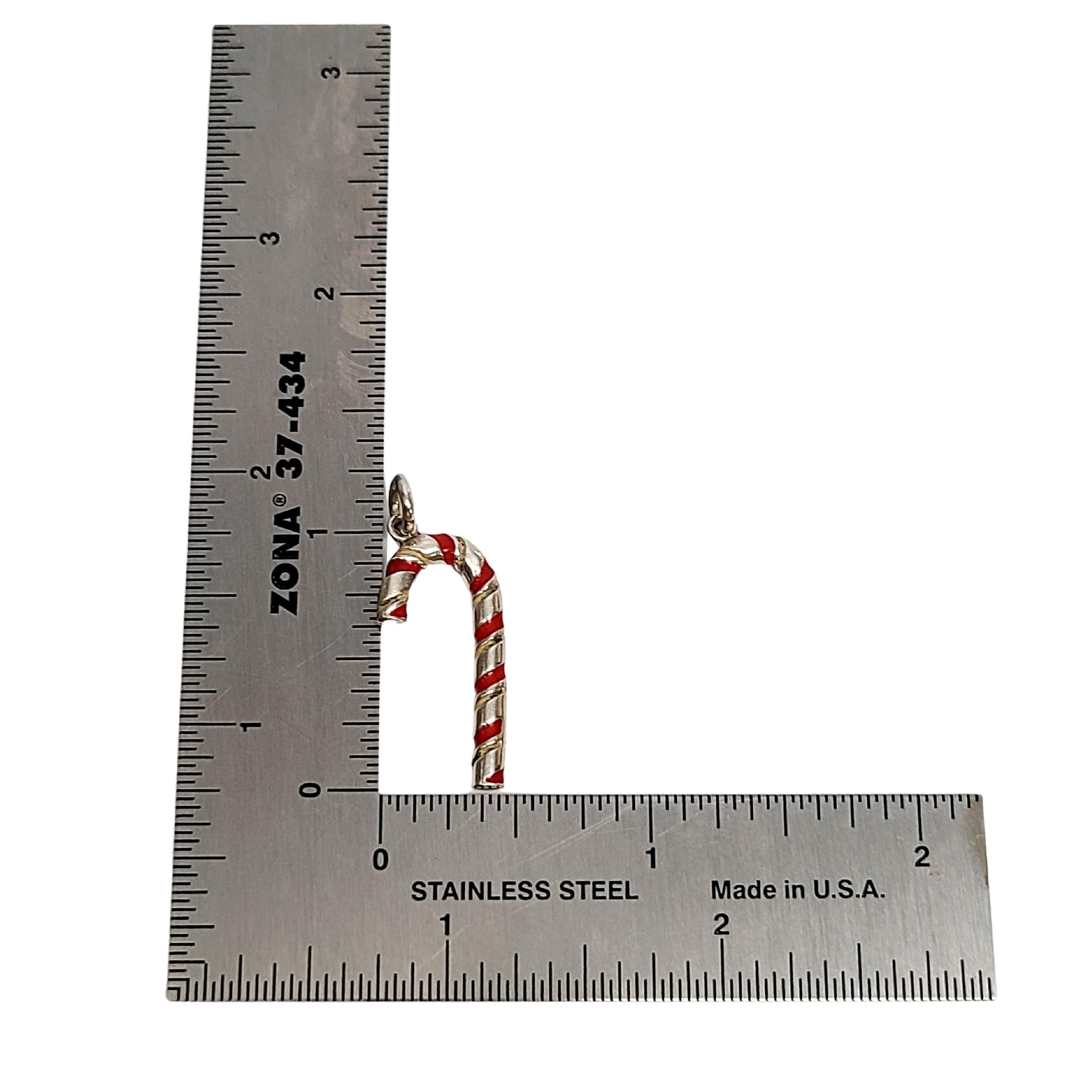Tiffany & Co Sterling Silber rot Emaille Zuckerstange Charm Anhänger 2