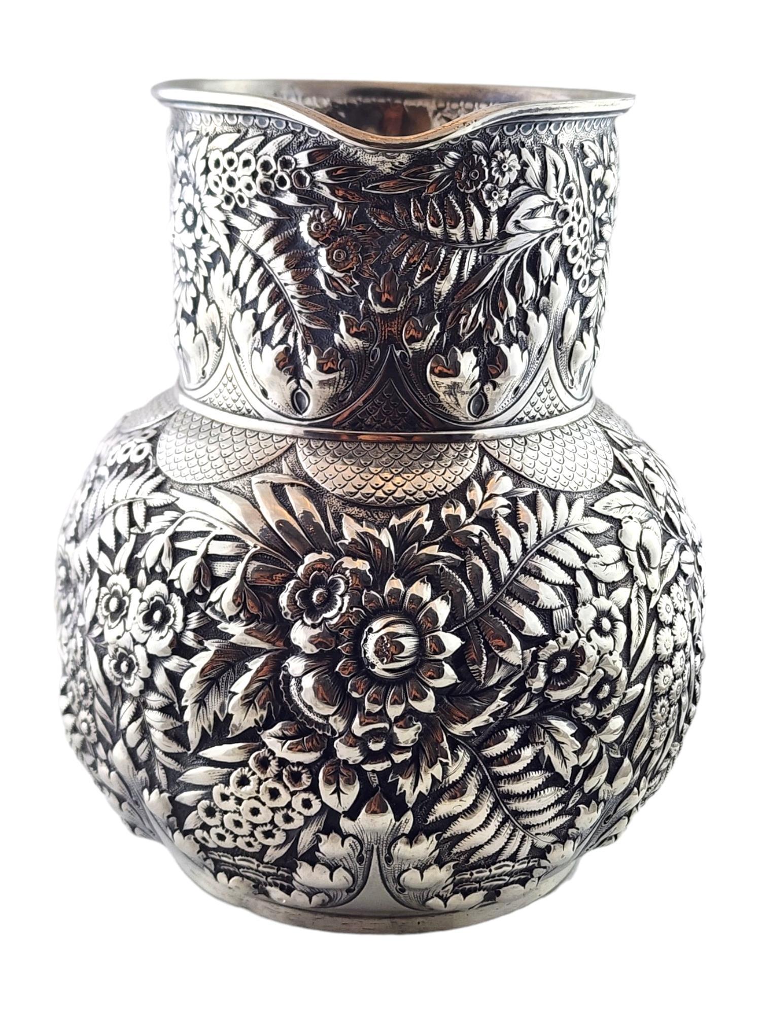 Women's Tiffany & Co Sterling Silver Repousse 1901 5.5 pts Water Pitcher #18206