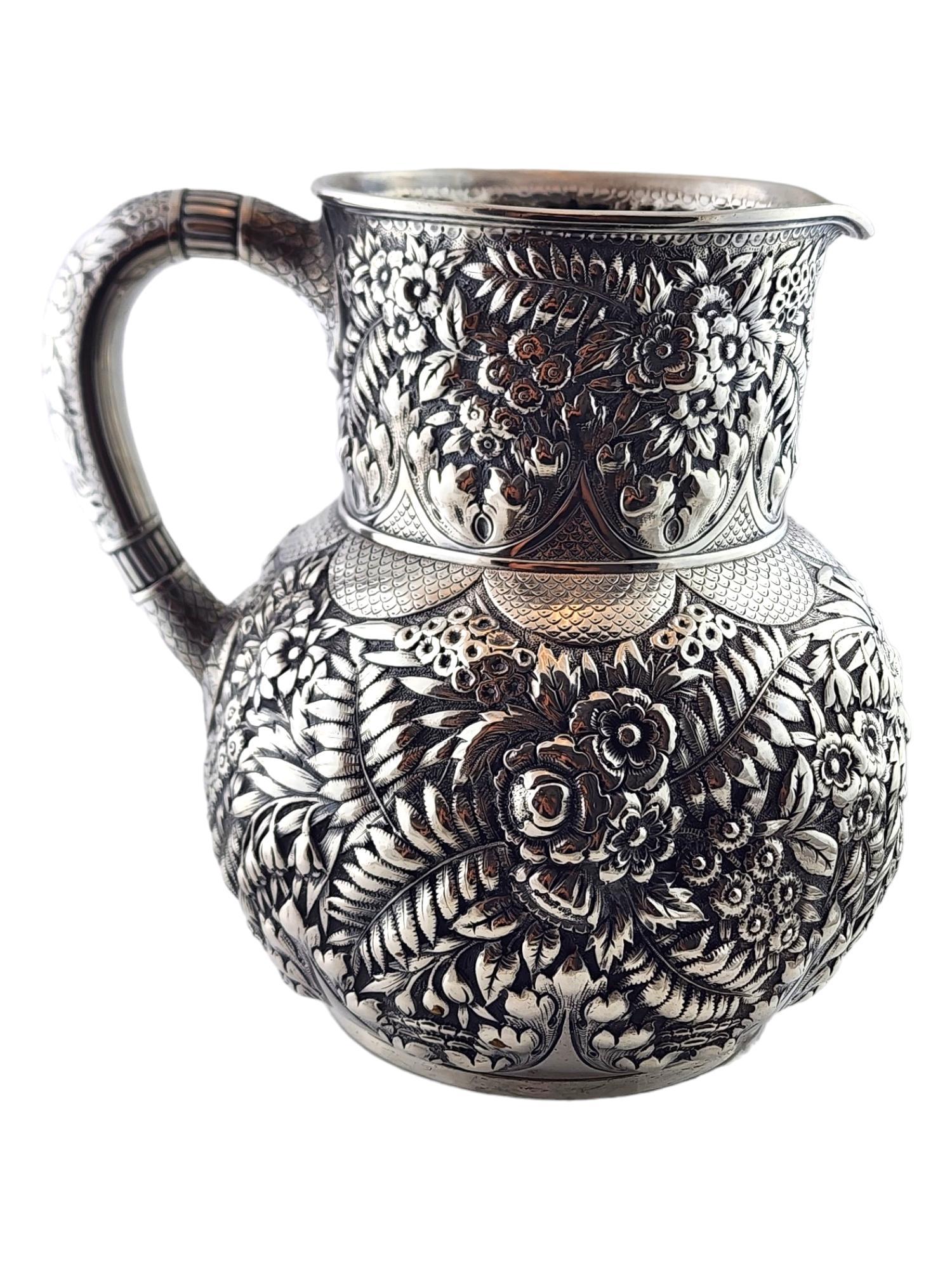 Tiffany & Co Sterling Silver Repousse 1901 5.5 pts Water Pitcher #18206 1