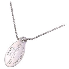 Tiffany & Co. Sterling Silver Return To Oval Tag Ball Chain Necklace