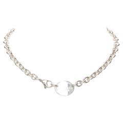 TIFFANY & CO sterling silver Return To pendent short choker necklace