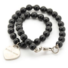 Tiffany & Co. Sterling Silver Return to Tiffany Black Onyx Beaded Bracelet