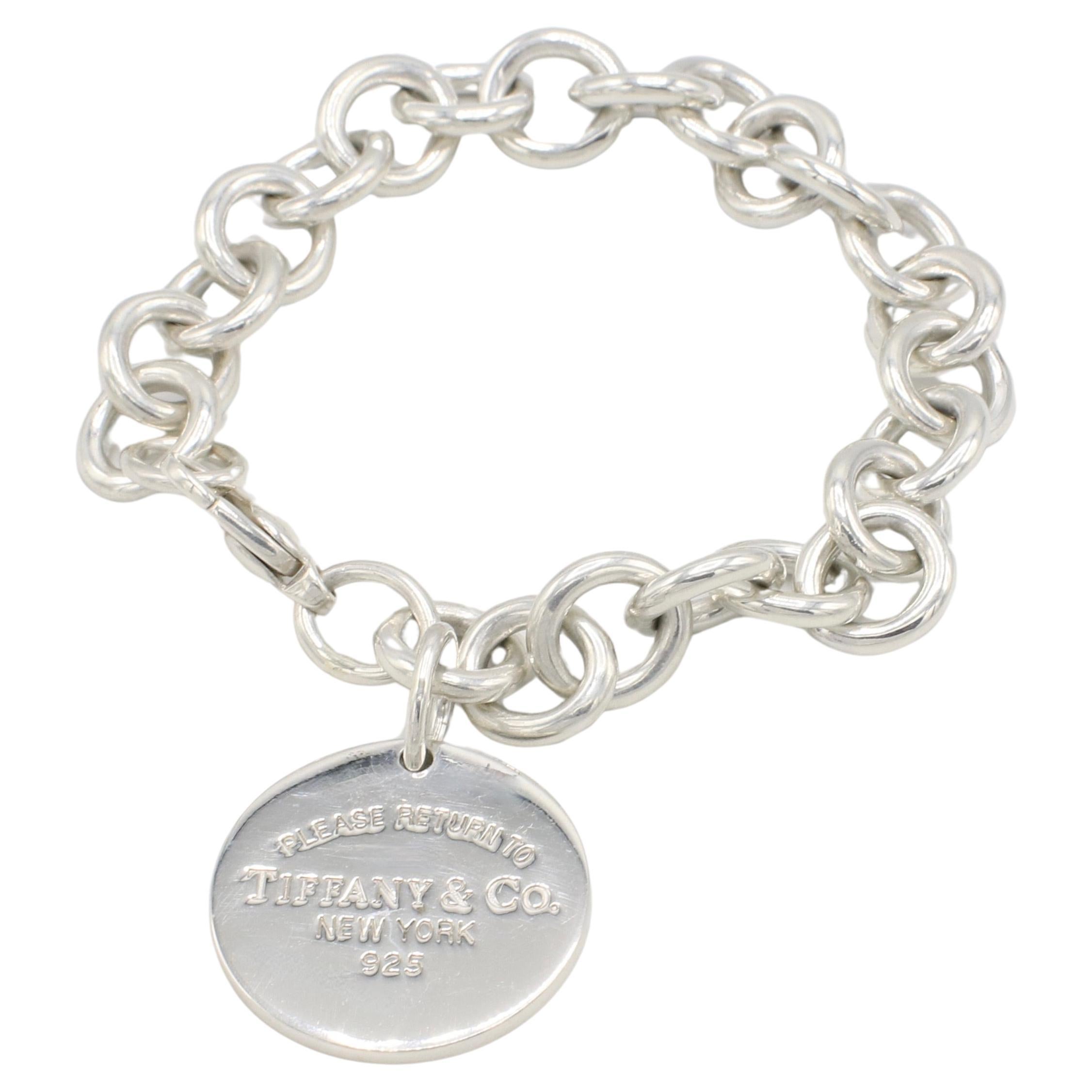 Tiffany & Co. Sterling Silver Return To Tiffany Circle Charm Link Bracelet 