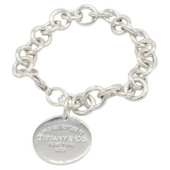 Tiffany & Co. Pulsera de eslabones con charm circular Return To Tiffany de plata de ley 