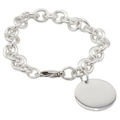 Tiffany & Co. Sterling Silver Return to Tiffany Disc Charm Chain Link Bracelet