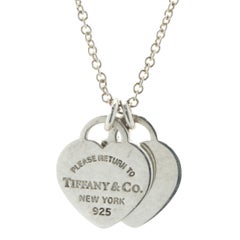Tiffany & Co. Sterling Silver Return to Tiffany Double Heart Necklace