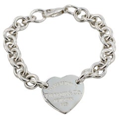 Tiffany & Co. Sterling Silver Return To Tiffany Heart Chain Link Tag Bracelet