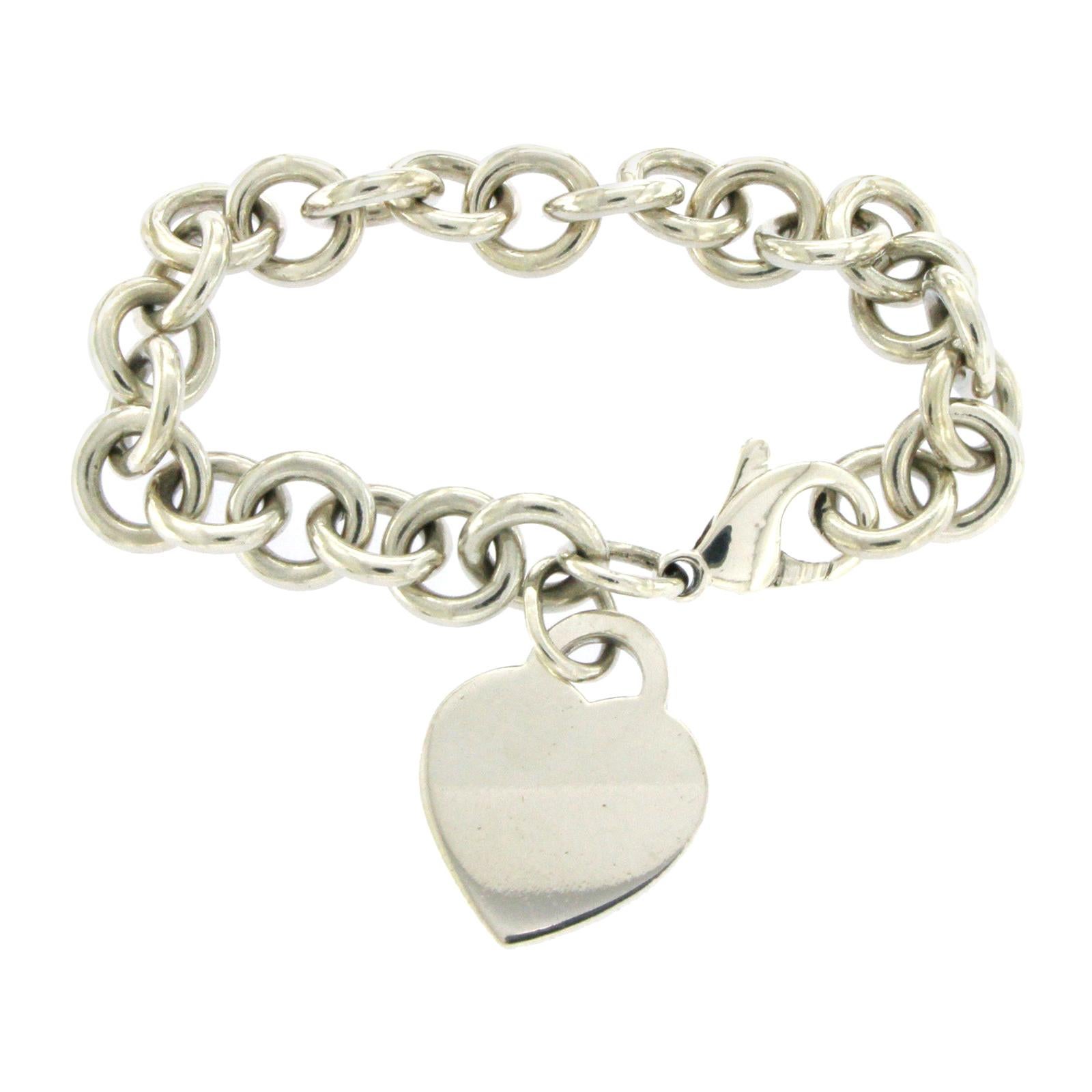 Tiffany & Co. Sterling Silver Return to Tiffany Heart Charm Bracelet