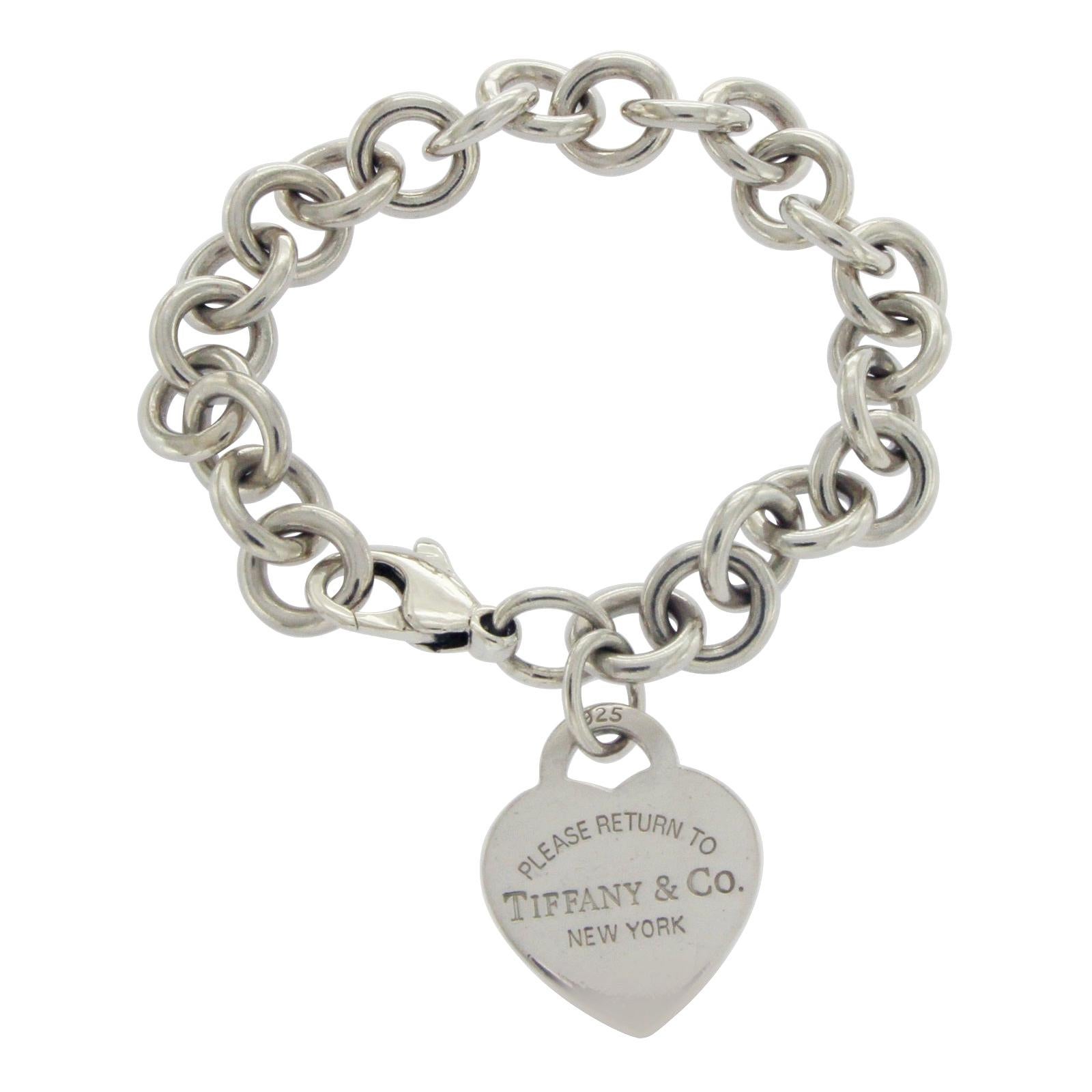 Tiffany & Co. Sterling Silver Return to Tiffany Heart Charm Bracelet