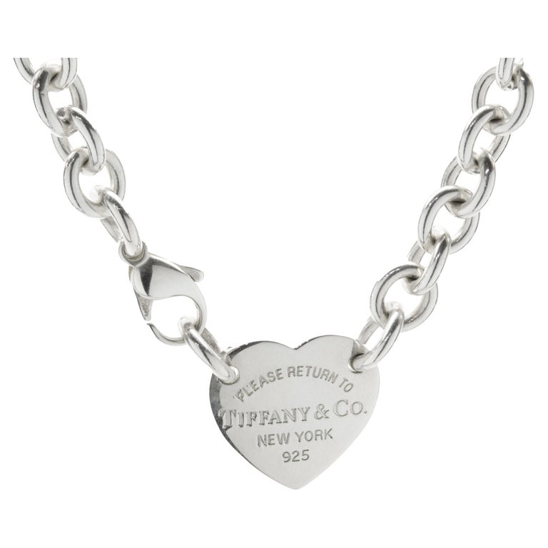 Tiffany and Co. Sterling Silver Return To Tiffany Heart Necklace at 1stDibs