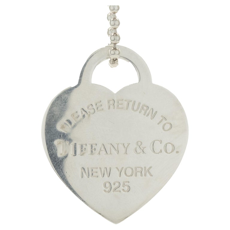 Tiffany and Co. Retour au collier à cœur en argent sterling de Tiffany En  vente sur 1stDibs